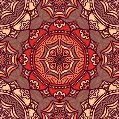 etnik çiçek seamless modeli