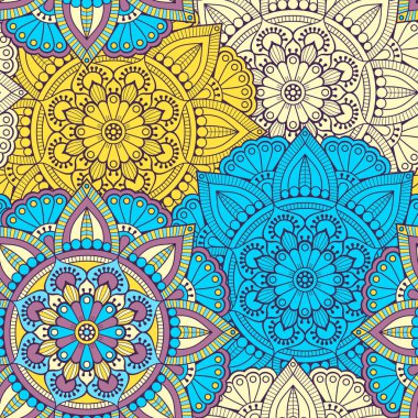 etnik çiçek seamless modeli