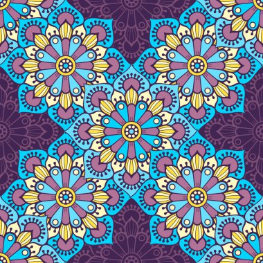 etnik çiçek seamless modeli