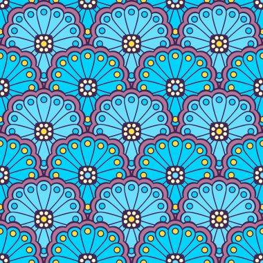 etnik çiçek seamless modeli