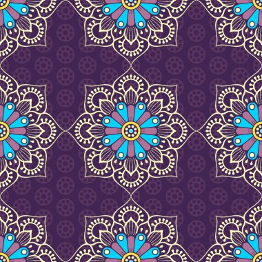 etnik çiçek seamless modeli