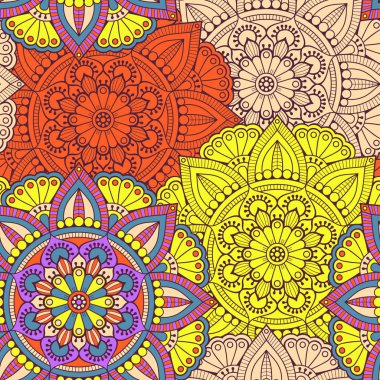 etnik çiçek seamless modeli