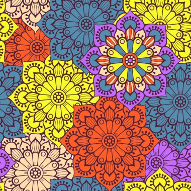 etnik çiçek seamless modeli