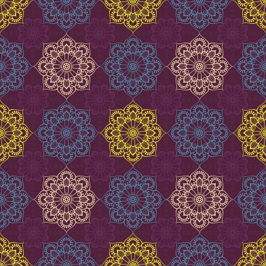 etnik çiçek seamless modeli