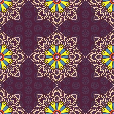 etnik çiçek seamless modeli