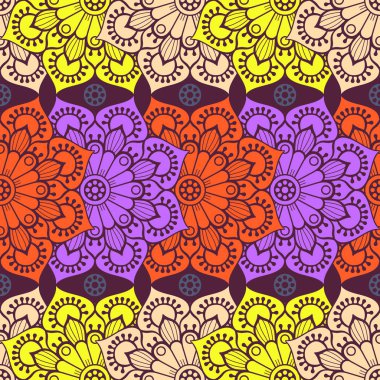 etnik çiçek seamless modeli