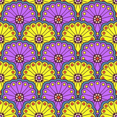 etnik çiçek seamless modeli