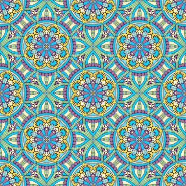 etnik çiçek seamless modeli