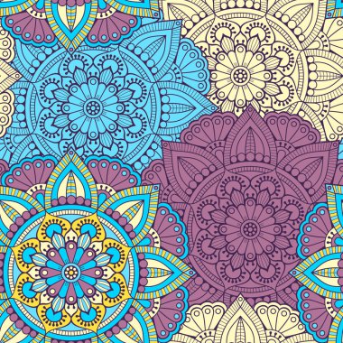 etnik çiçek seamless modeli