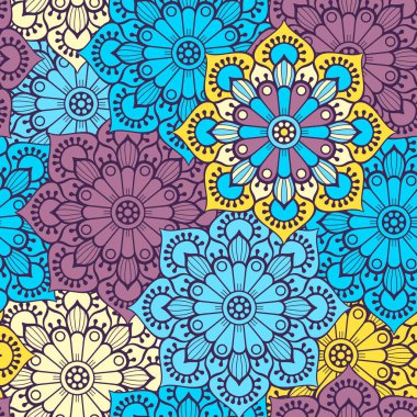 etnik çiçek seamless modeli