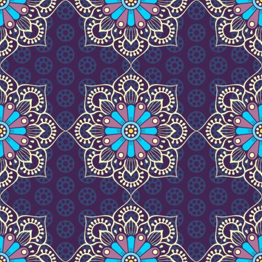 etnik çiçek seamless modeli