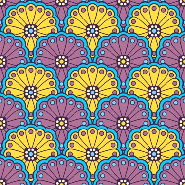 etnik çiçek seamless modeli