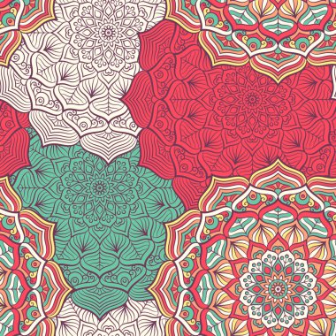 etnik çiçek seamless modeli