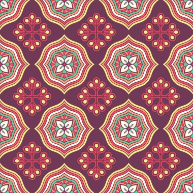 etnik çiçek seamless modeli