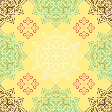 etnik çiçek seamless modeli