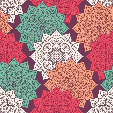 etnik çiçek seamless modeli