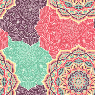 etnik çiçek seamless modeli