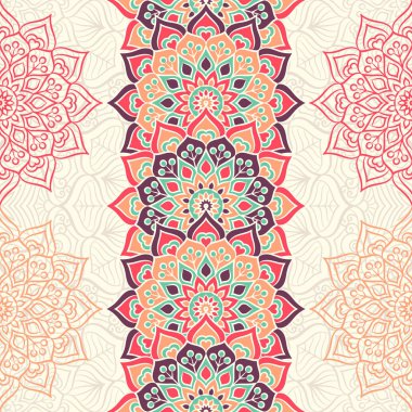 etnik çiçek seamless modeli