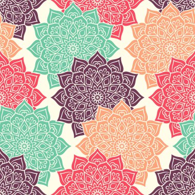 etnik çiçek seamless modeli