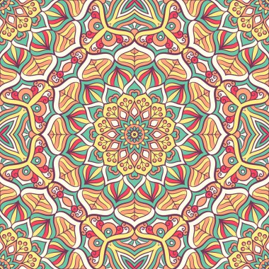 etnik çiçek seamless modeli