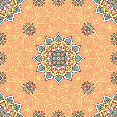 etnik çiçek seamless modeli