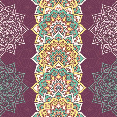 etnik çiçek seamless modeli