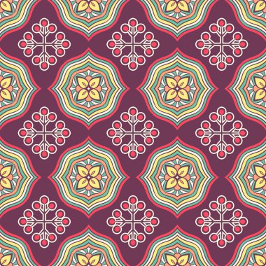 etnik çiçek seamless modeli