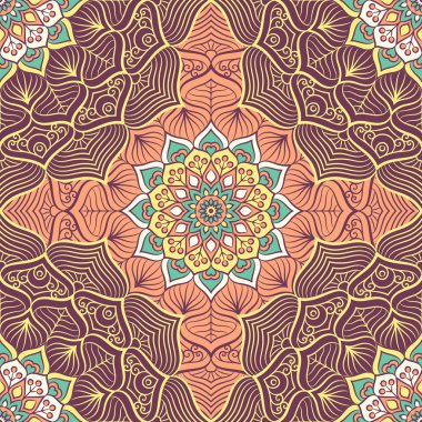 etnik çiçek seamless modeli