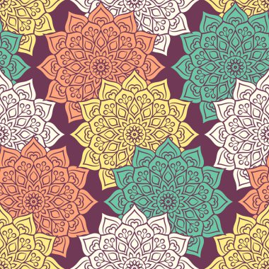 etnik çiçek seamless modeli