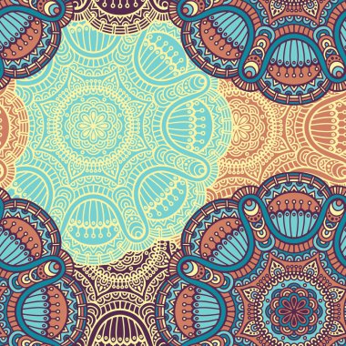 etnik çiçek seamless modeli