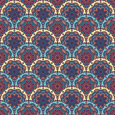 etnik çiçek seamless modeli