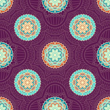 etnik çiçek seamless modeli