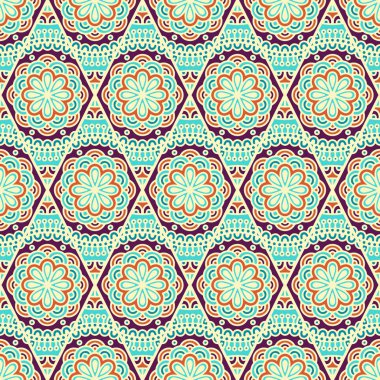 etnik çiçek seamless modeli