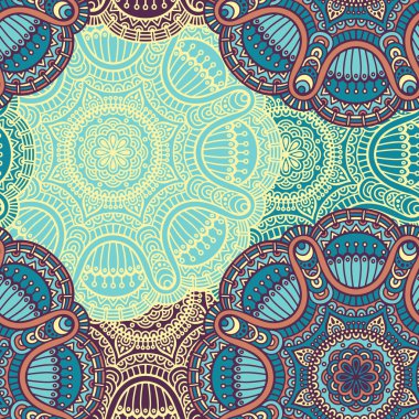 etnik çiçek seamless modeli