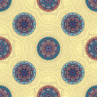 etnik çiçek seamless modeli