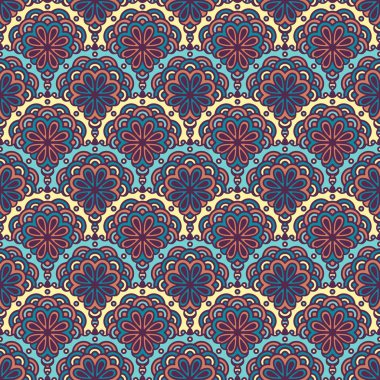 etnik çiçek seamless modeli