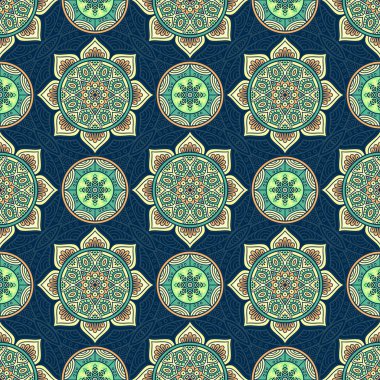 etnik çiçek seamless modeli