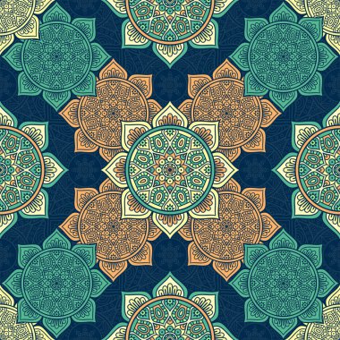 etnik çiçek seamless modeli