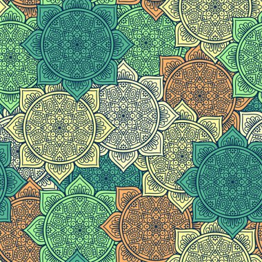 etnik çiçek seamless modeli