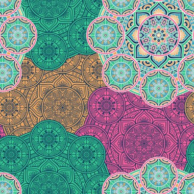 etnik çiçek seamless modeli