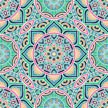 etnik çiçek seamless modeli