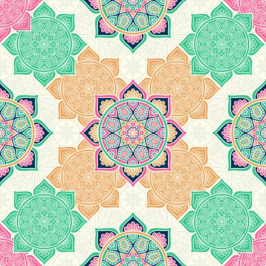 etnik çiçek seamless modeli