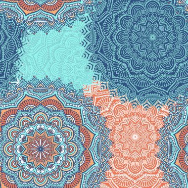 etnik çiçek seamless modeli