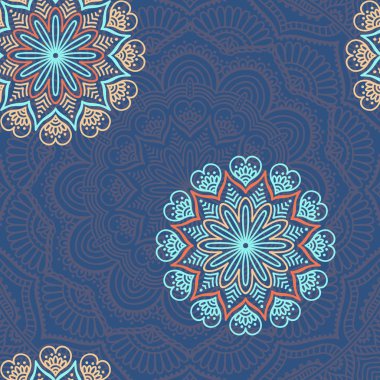 etnik çiçek seamless modeli