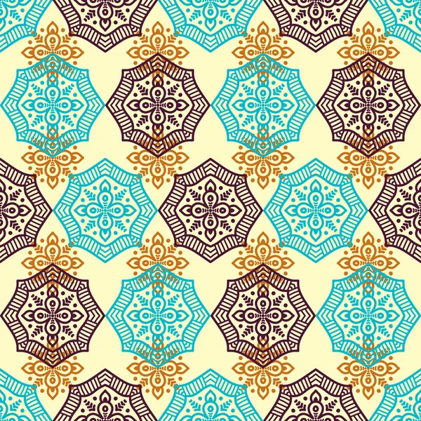 Ethnique floral motif sans couture — Image vectorielle