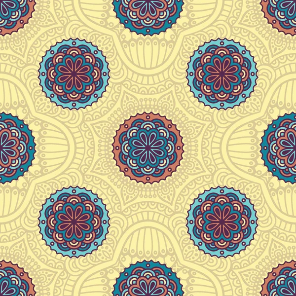 Ethnique floral motif sans couture — Image vectorielle