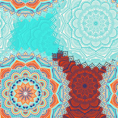 etnik çiçek seamless modeli