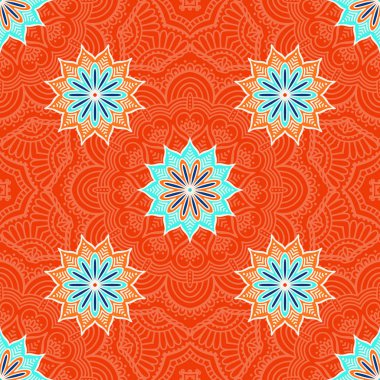 etnik çiçek seamless modeli