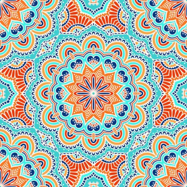 etnik çiçek seamless modeli