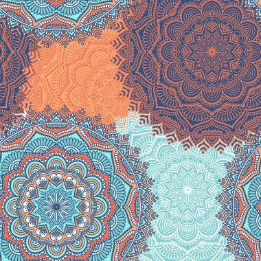 etnik çiçek seamless modeli